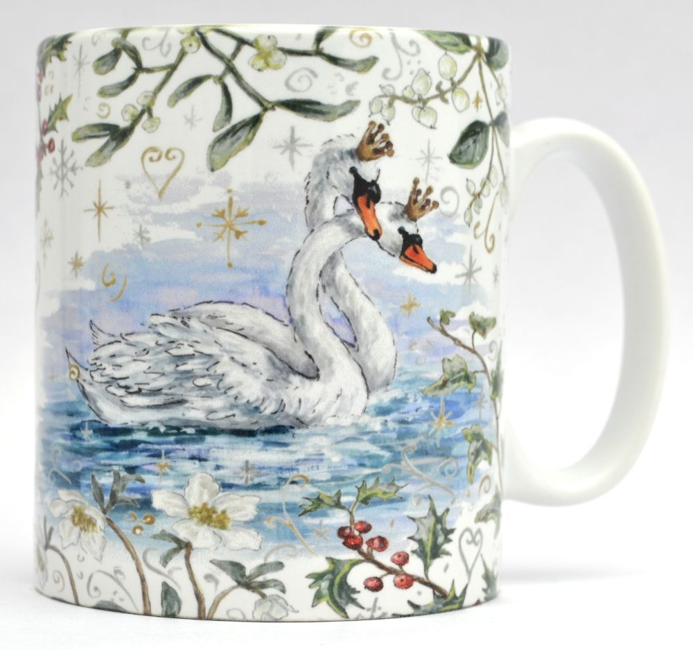 Mugs & Coasters- Winter Berries - Royal Swans