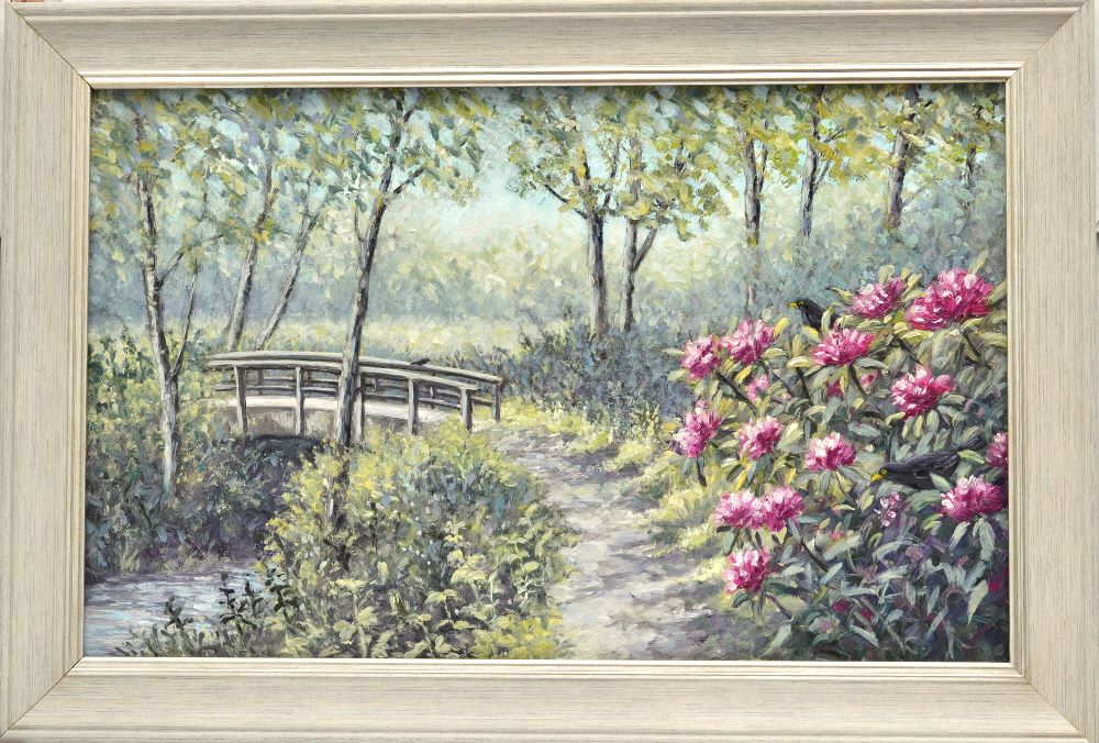 Original Oil Painting - Rhododendron Wood