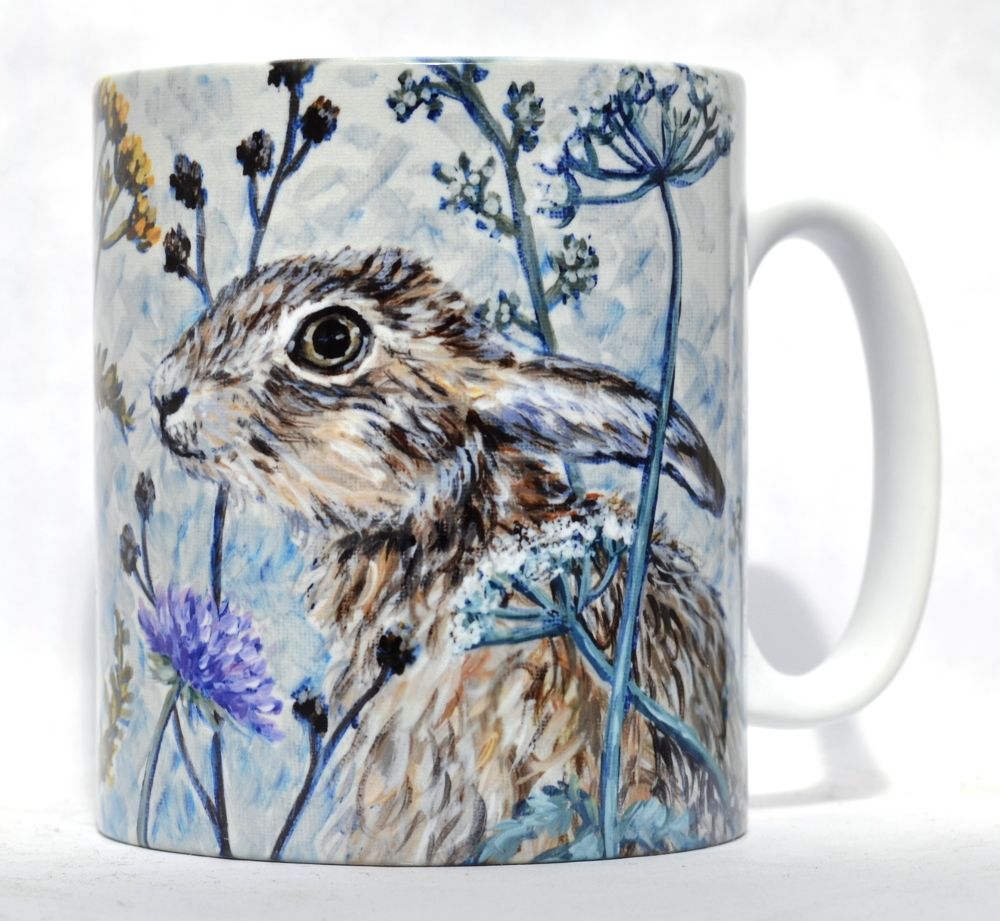 Mug or Coaster-Hare & Scabious