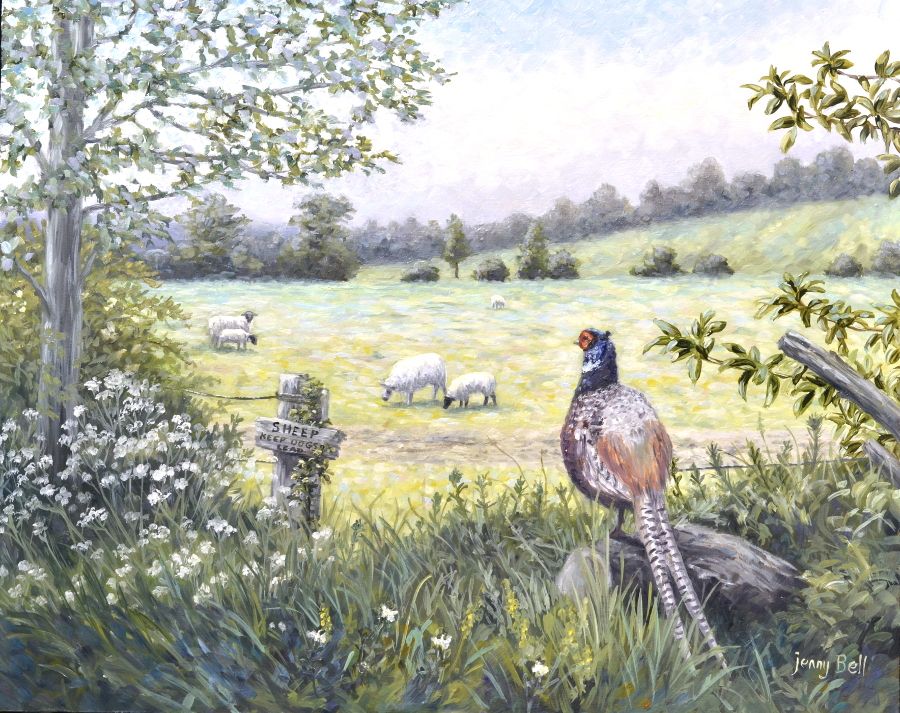 Original Paintings - A Pheasent View