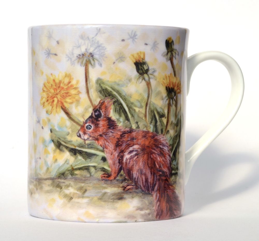 Mug or Coaster- Squirrel & Dandelions