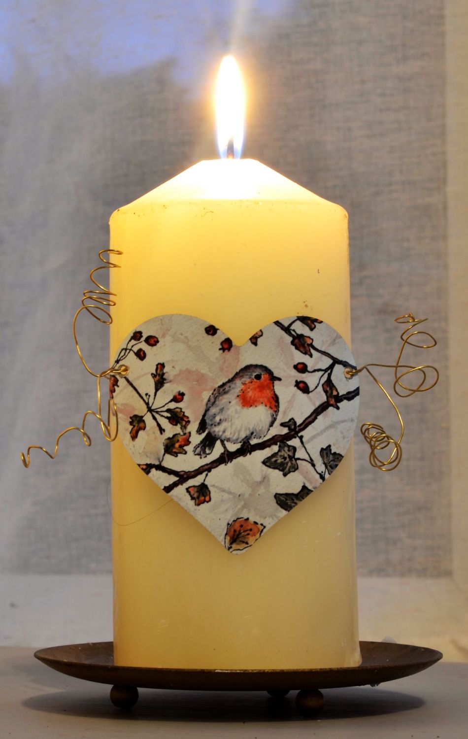 Heart Candle Wrap - Robin & Hawthorn