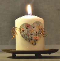Heart Candle Wrap - Roses & Honeysuckle