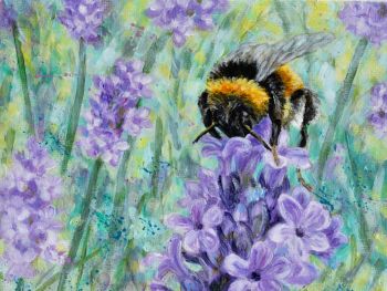 Orginal Small Canvas - Lavender & Bee