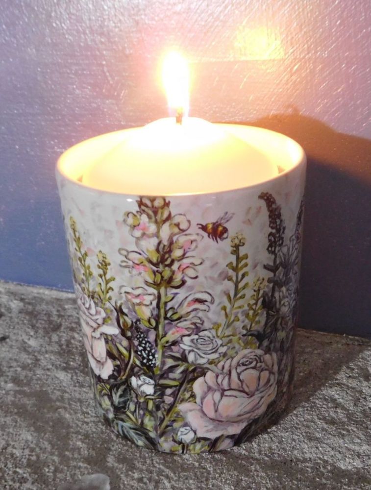 Candle Pot - Heartbreak flowers