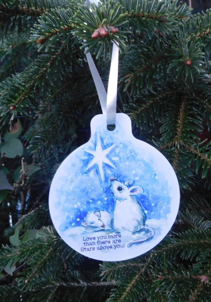 Metal Bauble - Star Mouse & little one.