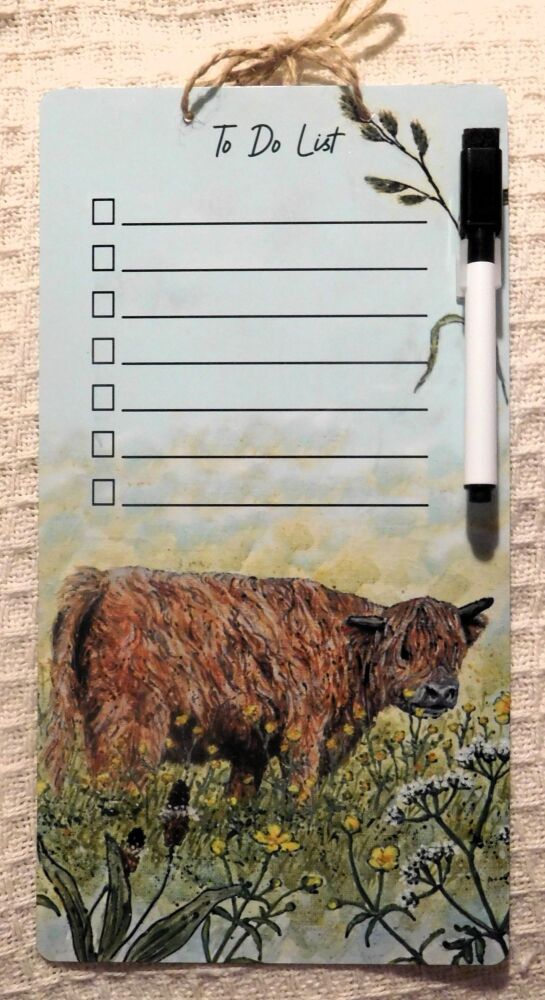 Dry-Wipe Board - Highland Cow