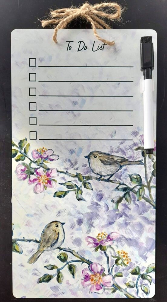 Dry-Wipe Board - Two Birds & Roses
