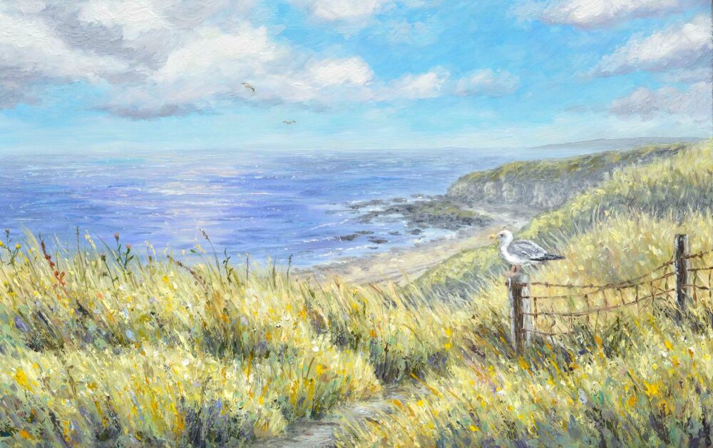 Original Oil Painting - Coastal footpath