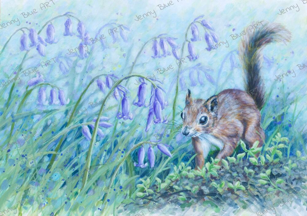 Original Paintings - In & out the dusty Bluebells