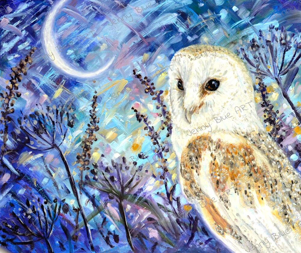Original Paintings - Moonlit Owl