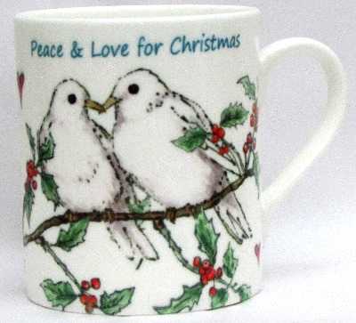 Mug-Doves & Holly