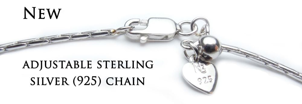 Adjustable sterling silver (925) chain