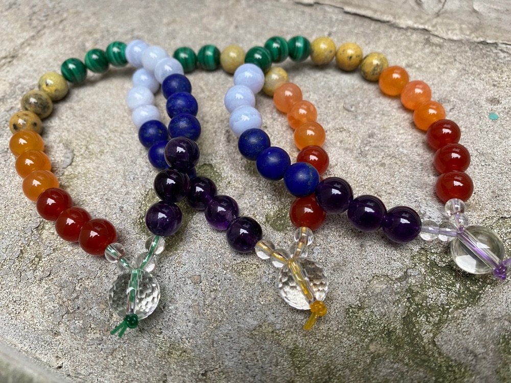 ‘Chakra’ - bracelets with natural 8mm. beads