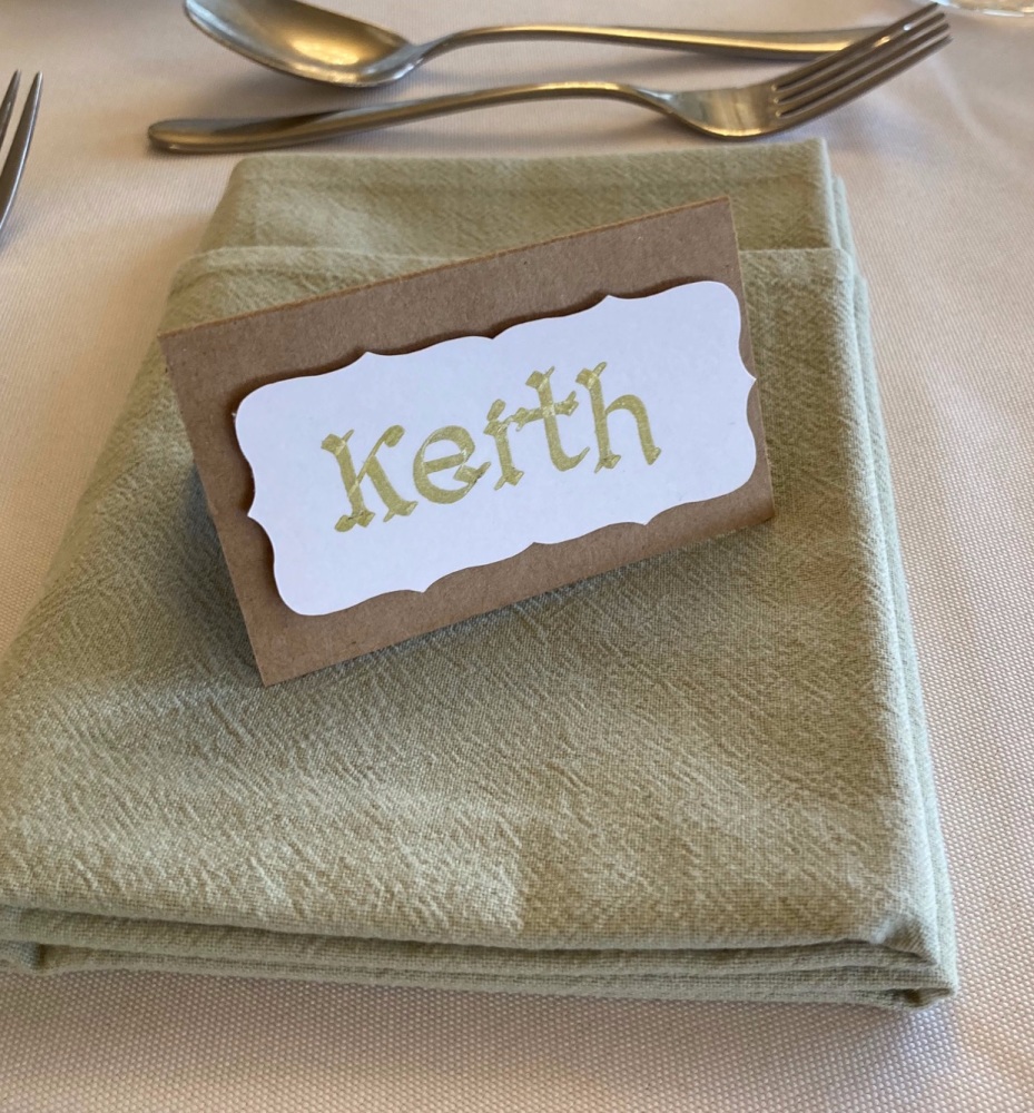 Folded Card Name Tag - Caligraphy style