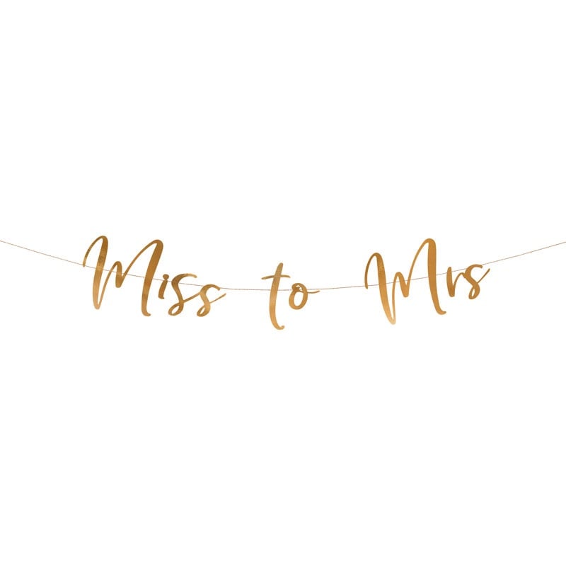 Miss To Mrs Rose Gold cut-out Banner