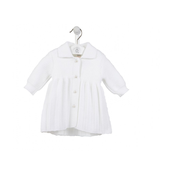 Dandelion pearl button coat -- White