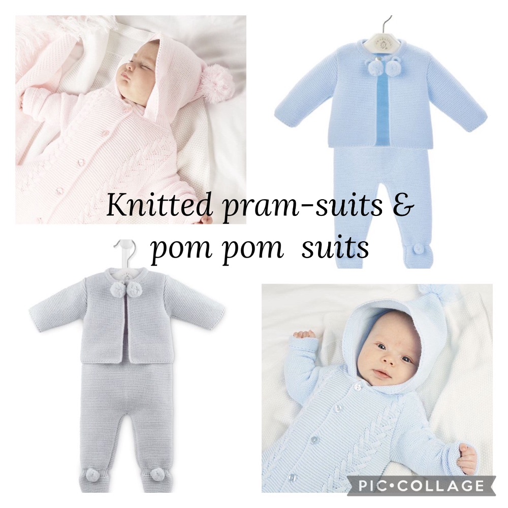 Knitted PramSuits & 2pc pom pom suits Shop