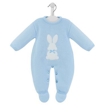 Dandelion Knitted Bunny Onesie---Blue