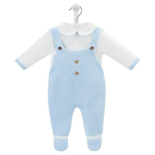 Dandelion  Knitted Dungaree & Jumper Set---Blue