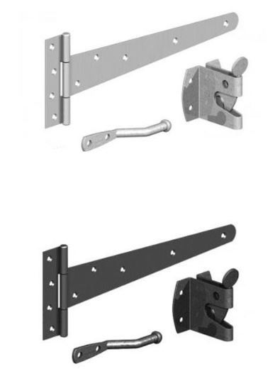 Pedestrian Gate Kit with auto latch in black or Galv
