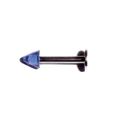 1.2mm Labret, blue acrylic spike