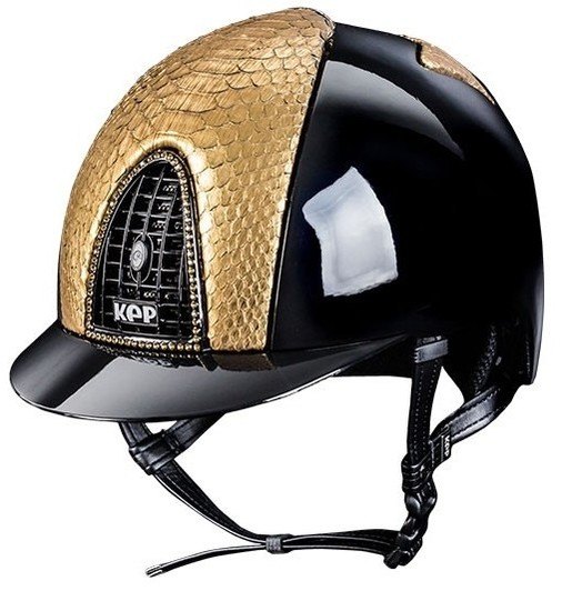 KEP Cromo Polish Black, With Gold Python Front & Back Vents, With Black Gri