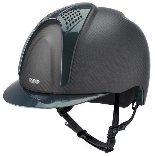 KEP E-Light Carbon Helmet - Matt Carbon With Shiny Green Visor and Vent (£7