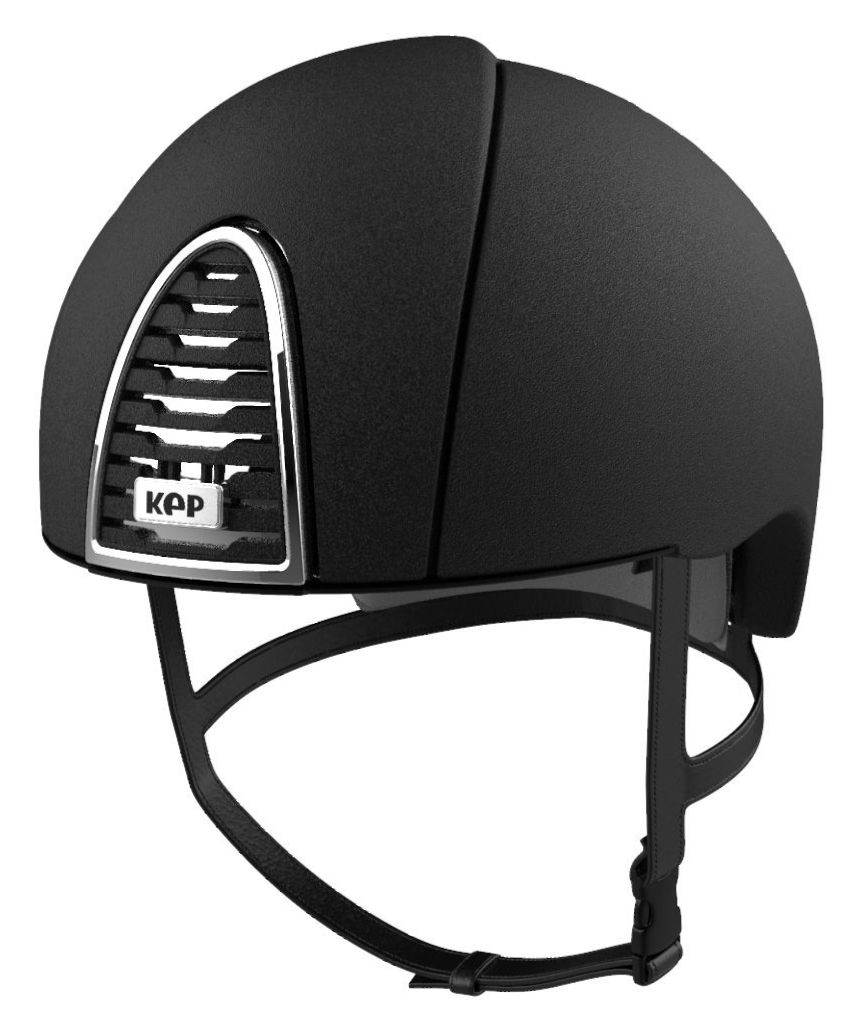 KEP CROMO 2.0 JOCKEY Textured Helmet - Black with Chrome Frame (UK Customer