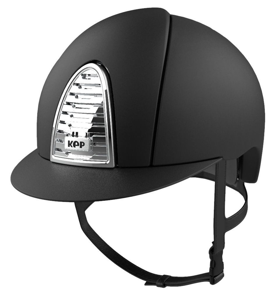 KEP CROMO 2.0 MICA Riding Helmet - Black/Black Grid & Chrome Frame (UK Cust