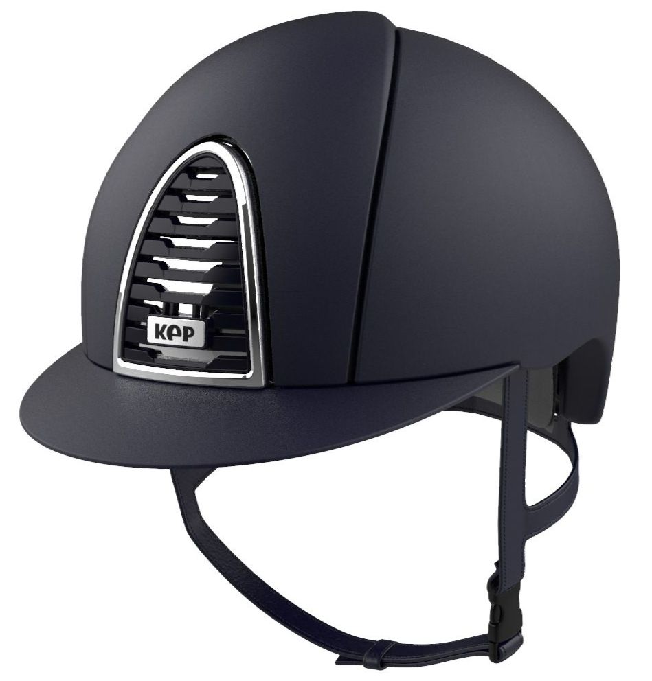 KEP CROMO 2.0 MICA Riding Helmet - Navy/Navy Grid & Chrome Frame (UK Custom