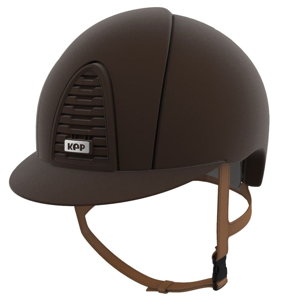 KEP Cromo 2.0 Velvet Riding Helmet -  Brown Full Velvet (UK Customer Price 