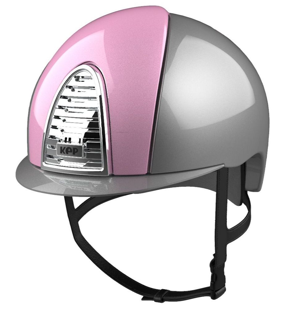 KEP CROMO 2.0 XC METAL Riding Helmet - Light Grey/Metal Pink Panels (UK Cus