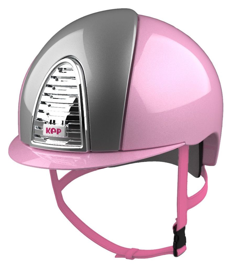 KEP CROMO 2.0 XC METAL Riding Helmet - Pink/Metal Light Grey Panels (UK Cus