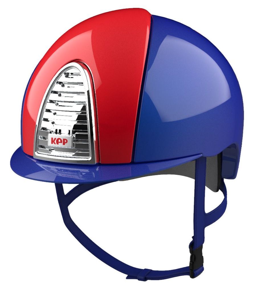 KEP CROMO 2.0 XC METAL Riding Helmet - Royal Blue/Metal Red Panels (UK Cust