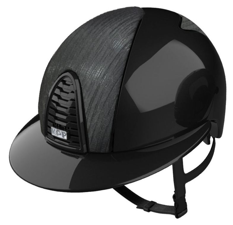 KEP CROMO 2.0 POLISH Riding Helmet - Black/Black Vesna Fabric Panels (UK Cu