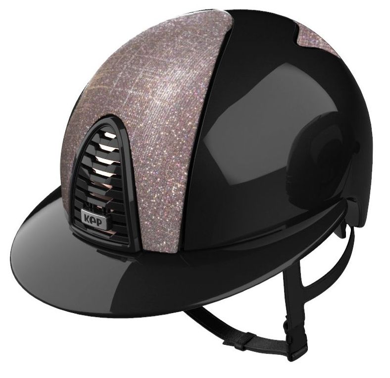 KEP CROMO 2.0 POLISH Riding Helmet - Black/Pink Galassia Fabric Panels (UK 