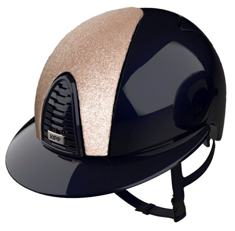 KEP CROMO 2.0 POLISH Riding Helmet - Blue/Pink Star Fabric Front Panel (UK 