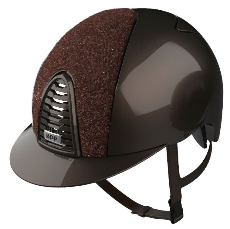 KEP CROMO 2.0 POLISH Riding Helmet - Brown/Brown Glitter Fabric Front Panel