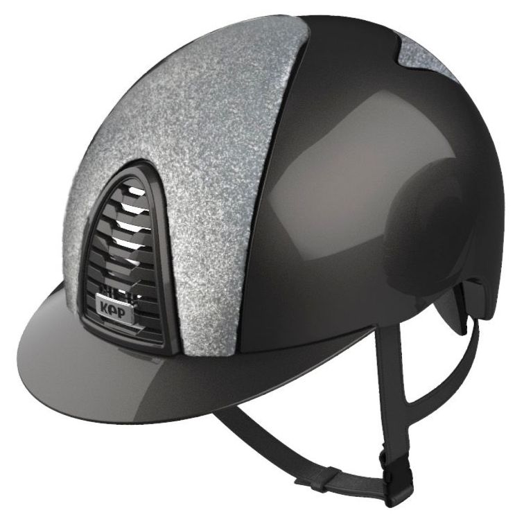 KEP CROMO 2.0 POLISH Riding Helmet - Grey/Silver Star Fabric Panels (UK Cus