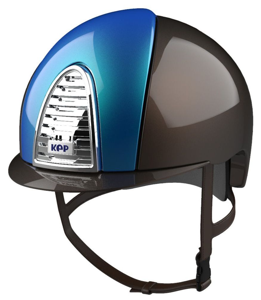 KEP CROMO 2.0 XC POLISH Riding Helmet - Brown/Metal Kingfisher Panels (UK C