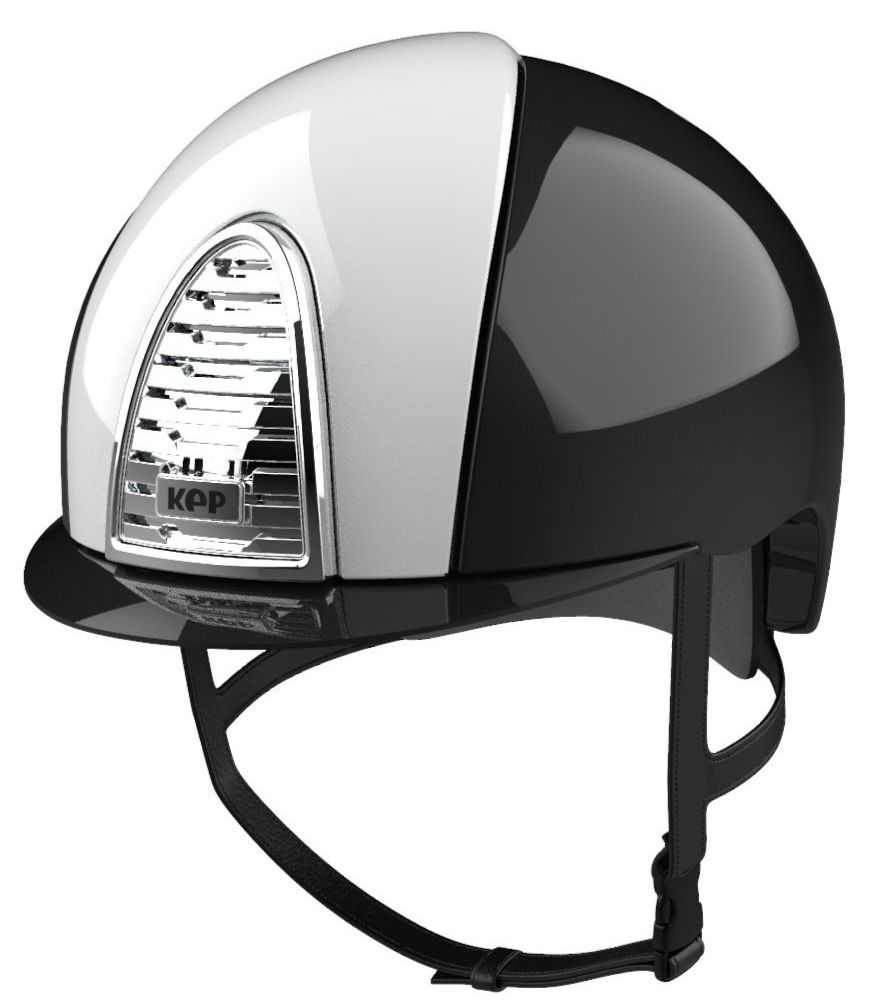 KEP CROMO 2.0 XC POLISH Riding Helmet - Black/Polish White Panels (UK Custo