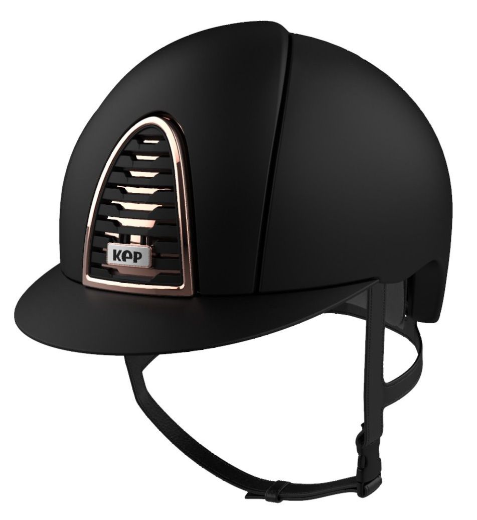 KEP CROMO 2.0 TEXTILE Riding Helmet - Black/Rose Gold Frame (UK Customer £6