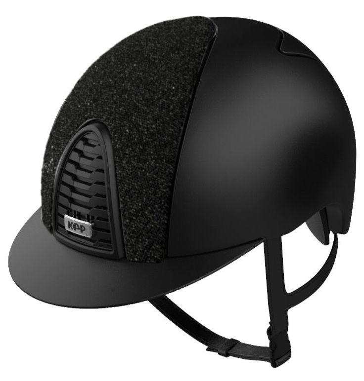 KEP CROMO 2.0 TEXTILE Riding Helmet - Black/Black Glitter Fabric Front Pane