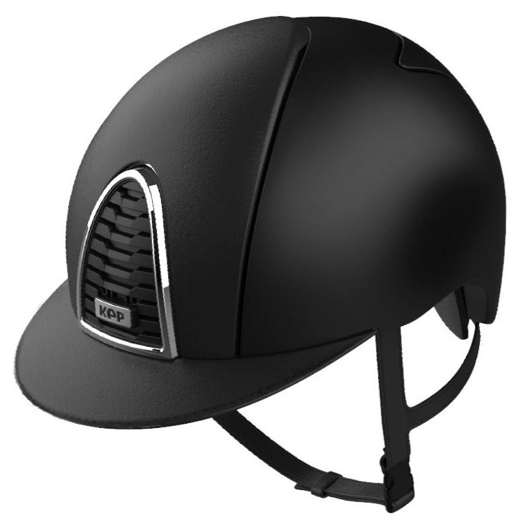 KEP CROMO 2.0 TEXTILE Riding Helmet - Black/Front, Rear & Visor Black Leath