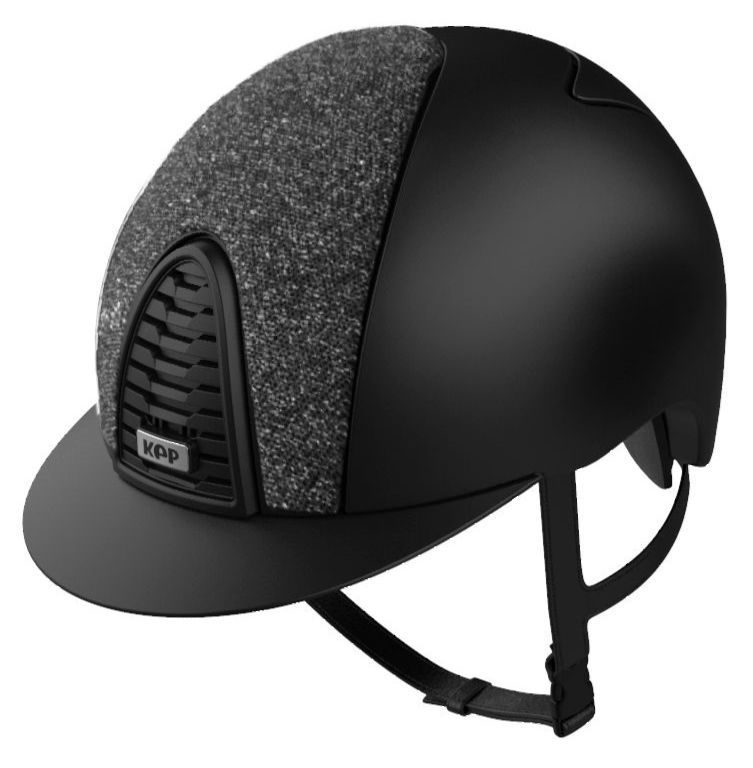 KEP CROMO 2.0 TEXTILE Riding Helmet - Black/Black Star Fabric Front Panel (