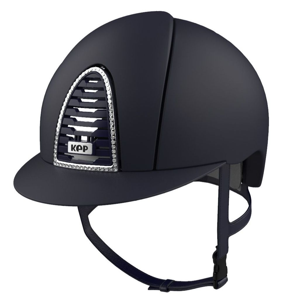 KEP CROMO 2.0 TEXTILE Riding Helmet - Blue/Swarovski Frame (UK Customer £85