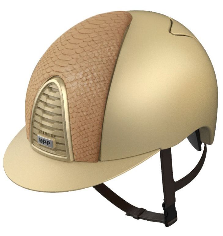 KEP CROMO 2.0 TEXTILE Riding Helmet - Golden Sand/Beige Python Front Panel 