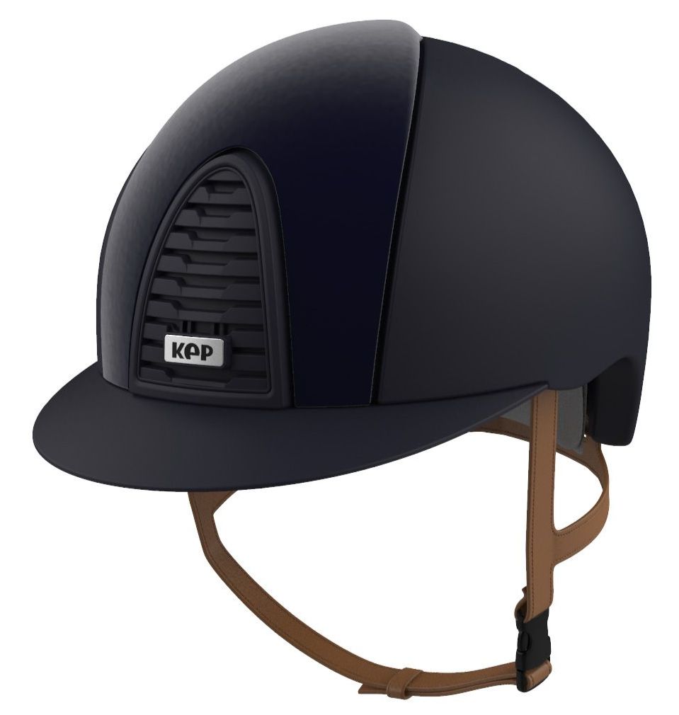 KEP CROMO 2.0 TEXTILE Riding Helmet - Blue/Blue Velvet Panels (UK Customer 