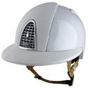 KEP CROMO Polo Helmet - White with silver grill and camel calf leather (£665.83 Exc VAT & £799.00 Inc VAT)